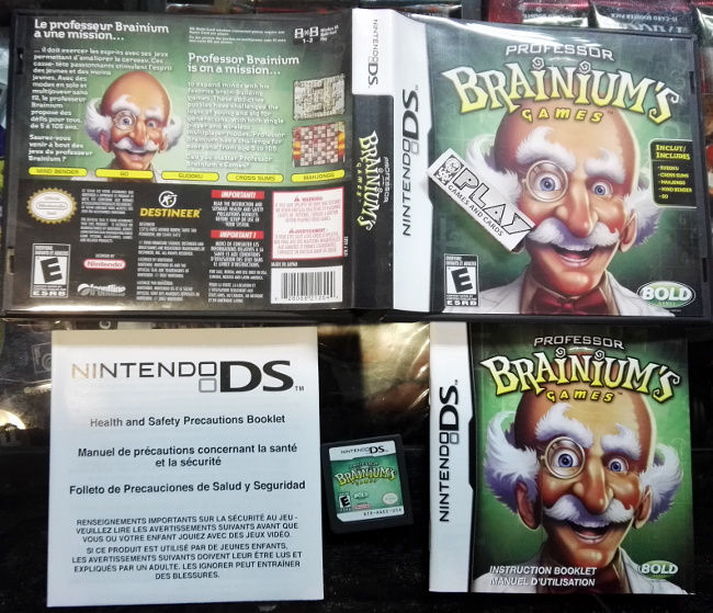  GAMIMBO PROFESSOR BRAINIUM S GAMES NDS NINTENDO DS SUDOKU CROSS 