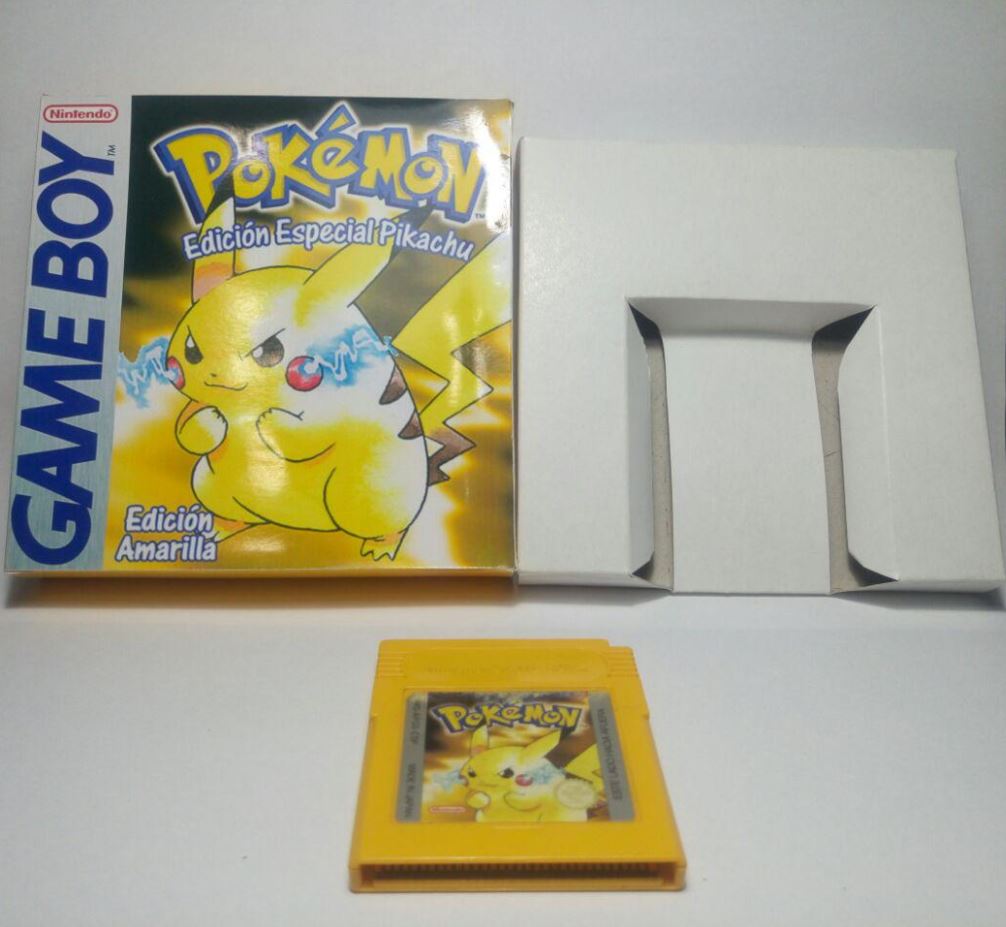 ᐅ GAMIMBO - Cartucho Pokemon Amarillo + Caja repro GB de Game Boy nuevo o de segunda